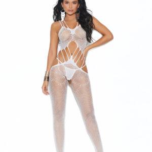 Crochet Suspender Bodystocking with Open Crotch - 12005