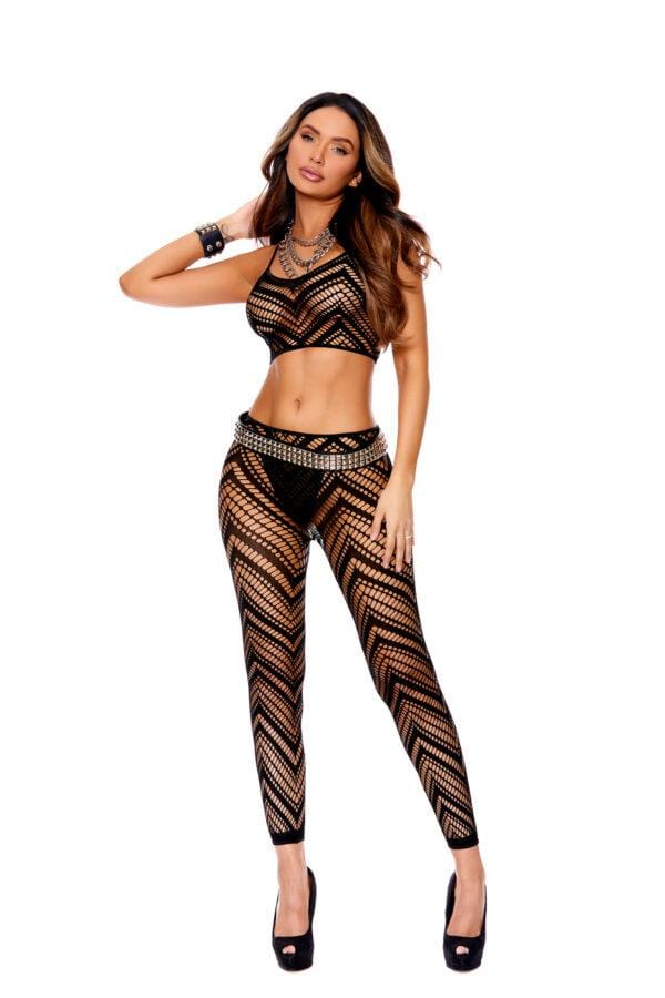 Zig Zag Crochet Net Cami Top and Matching… - 12082