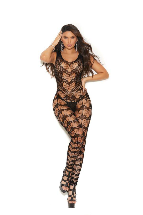 Crochet Footless Bodystocking with Open Crotch. - 12110