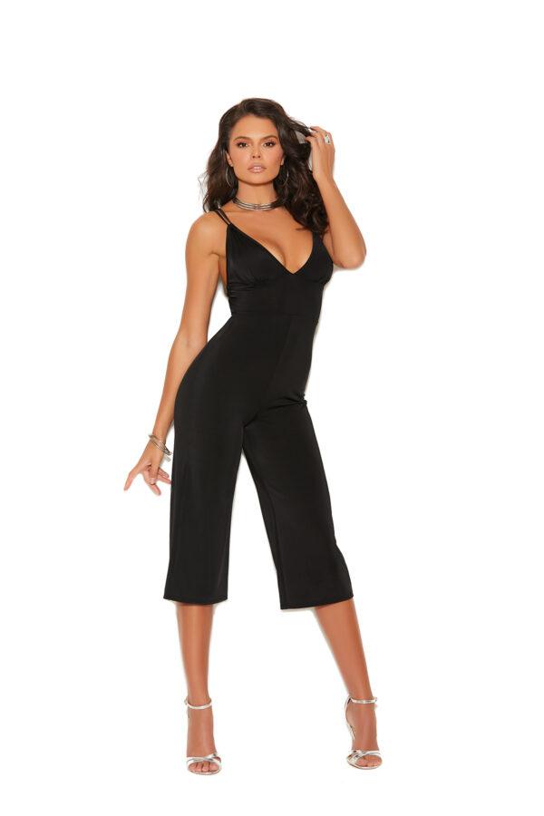 Deep V Lycra Jumpsuit with Double Adjustable Straps… - 77080