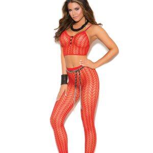 Cami Top and Matching Leggings with Feather Design. - 81279
