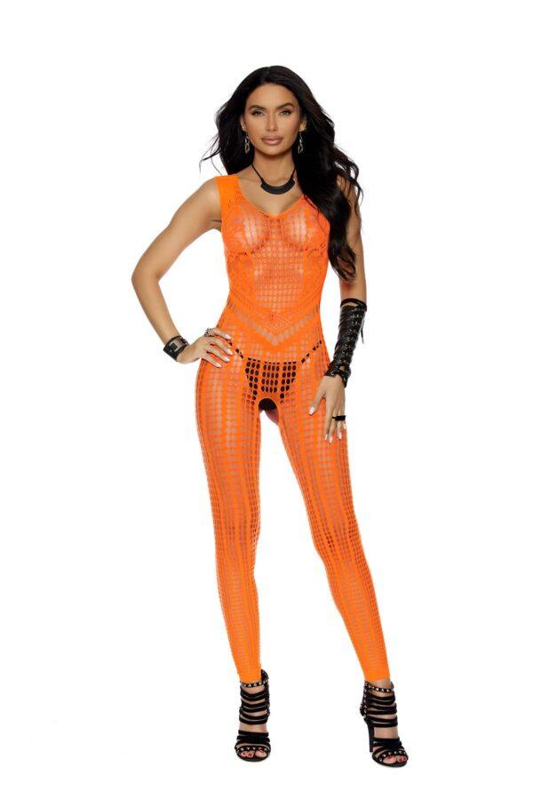 Crochet Footless Bodystocking with Open Crotch. – 81339NO - 81339NO