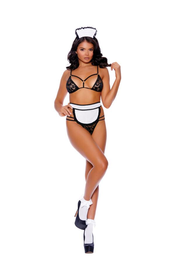 Flirty Maid - Bra Top, G-string, Apron and… - 82417