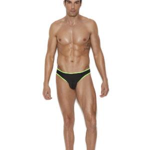 Men's Thong with Neon Green Trim. - 82925