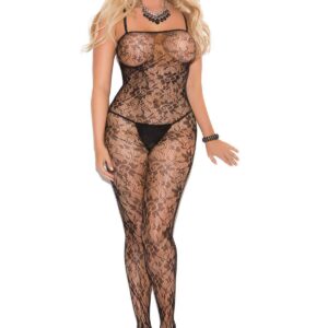 Rose Lace Bodystocking with Open Crotch. - 1610Q